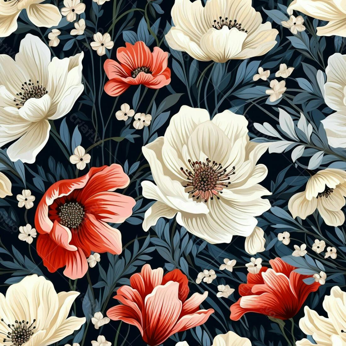 Textura floral romântica para papel de parede