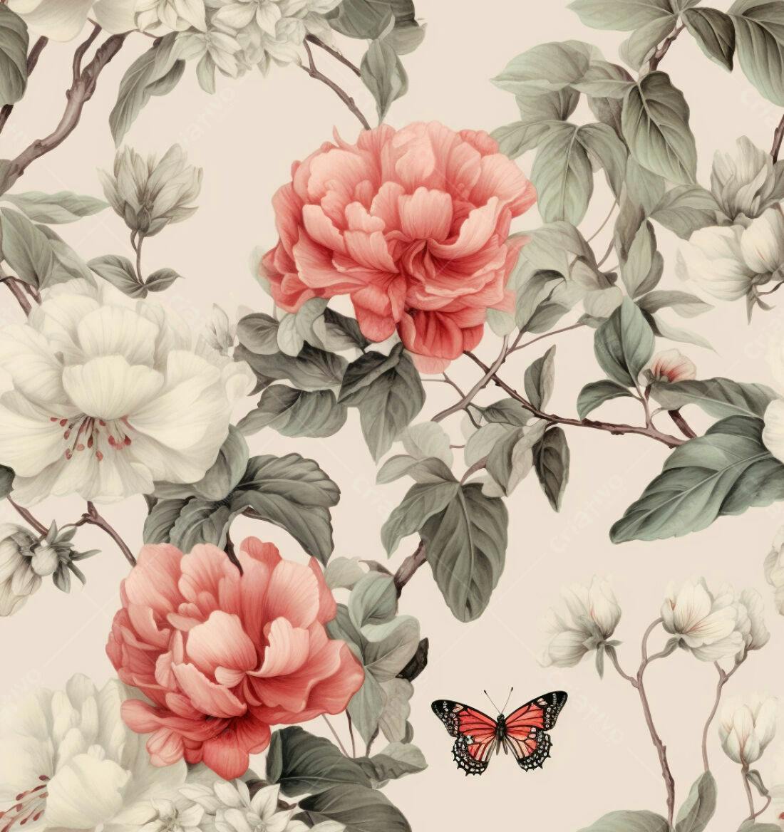 Textura floral romântica para papel de parede