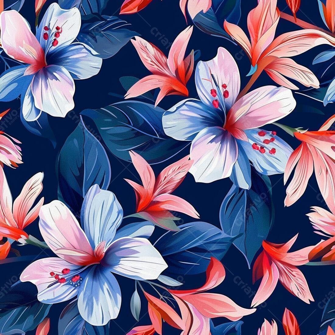 Textura floral tropical para estampas