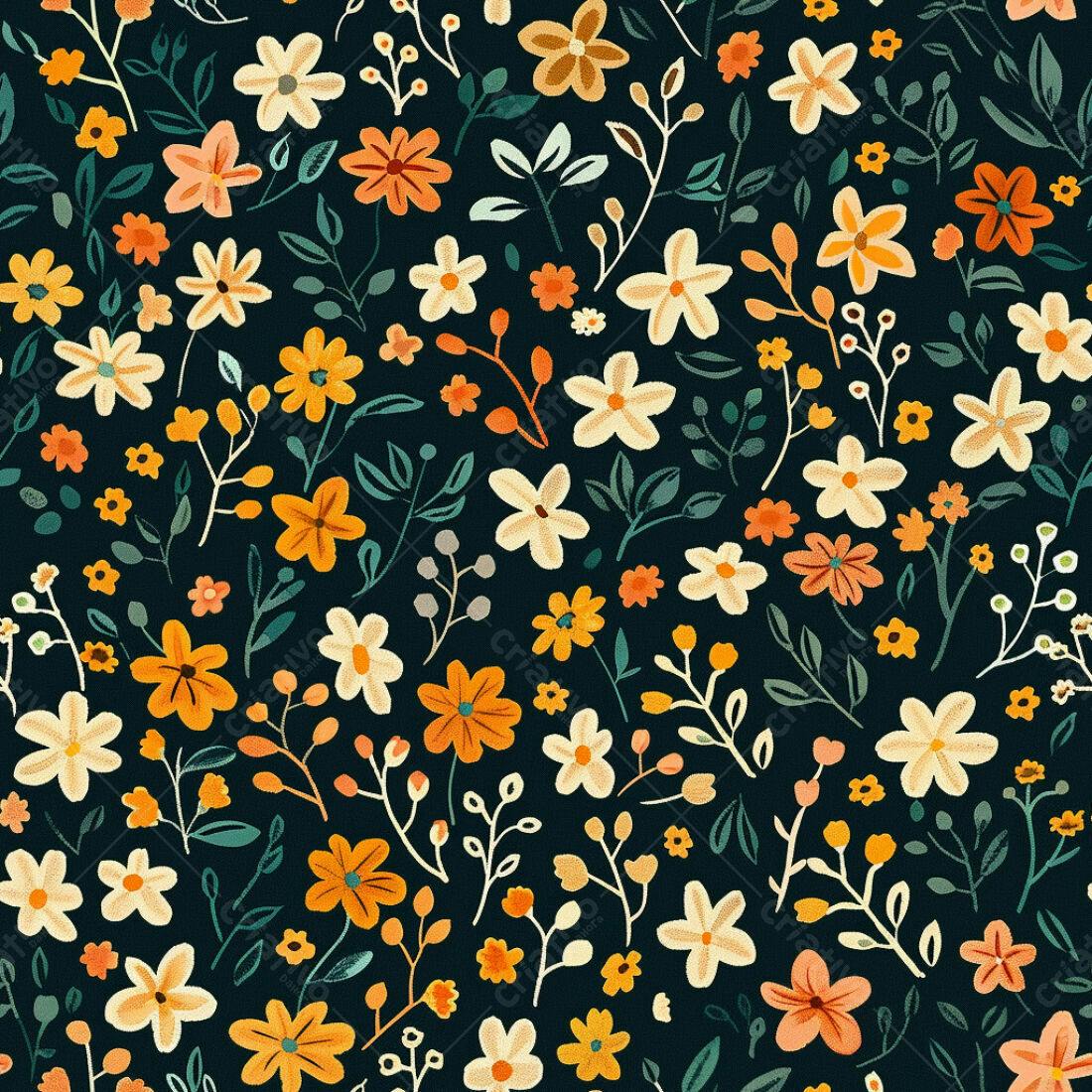Textura floral fundo escuro para papel de parede