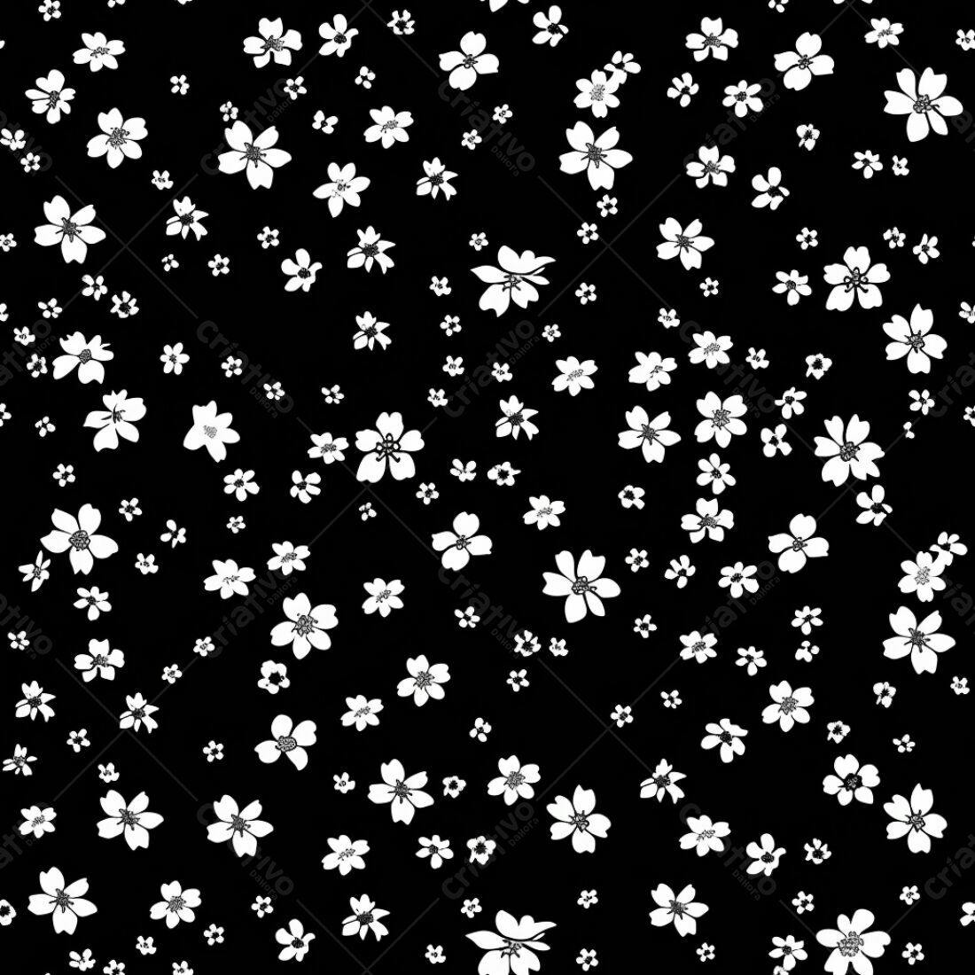 Textura floral branco e preto para fundo