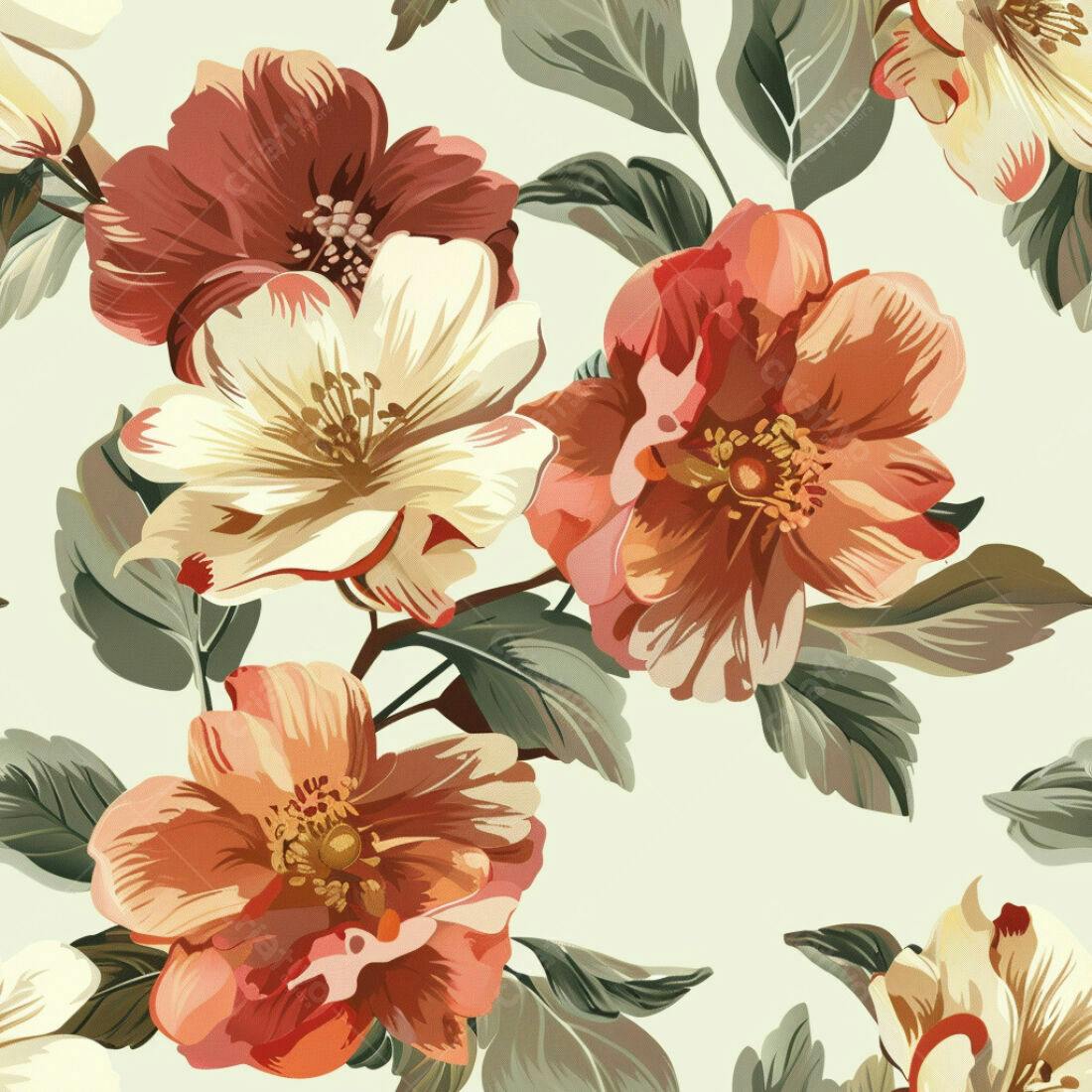 Textura floral vintage para papel de parede