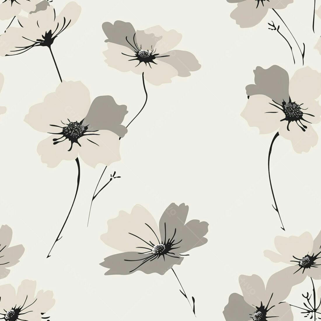 Textura floral bege e cinza para papel de parede
