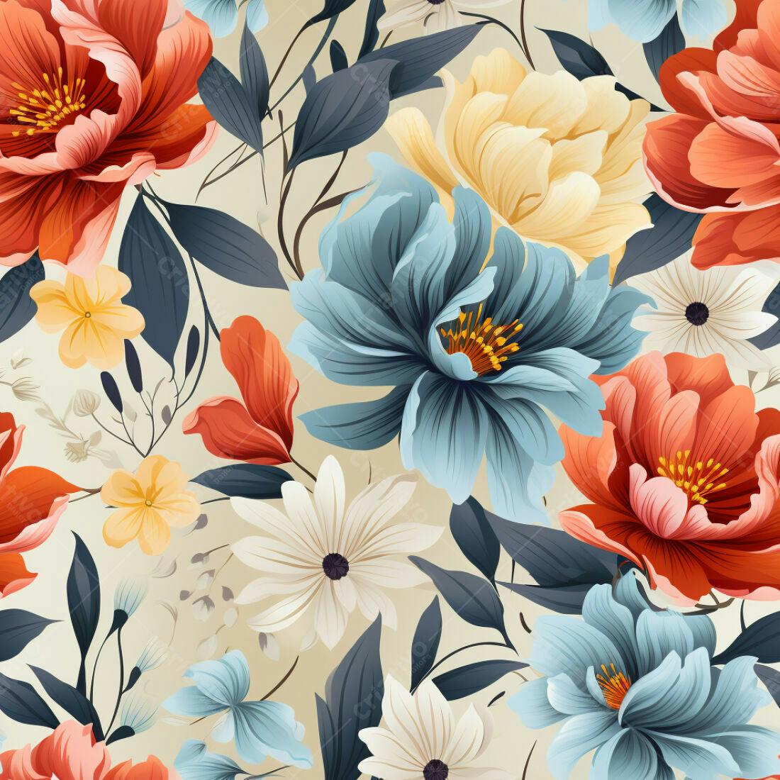 Textura floral para papel de parede