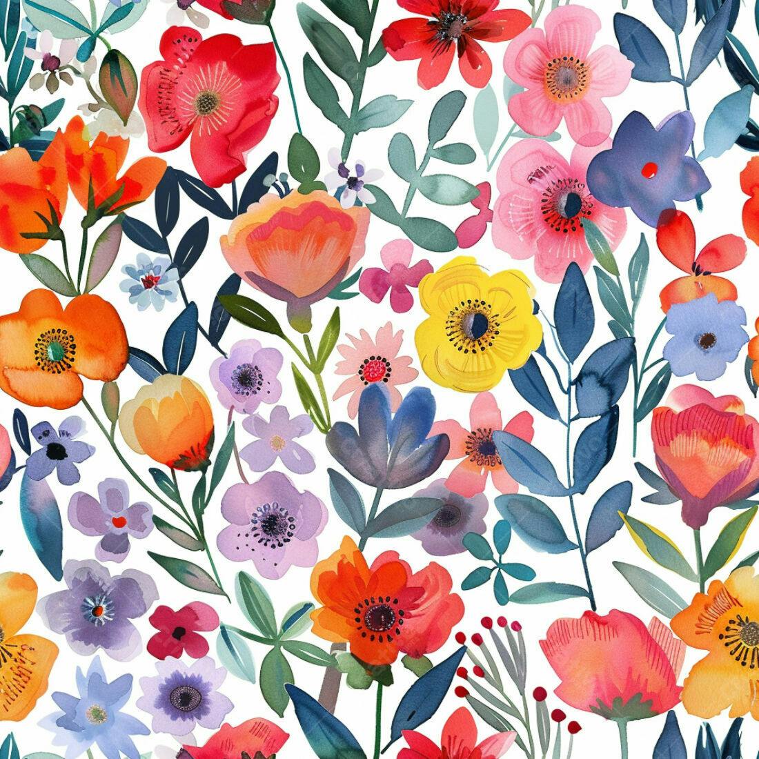 Textura floral colorida para papel de parede