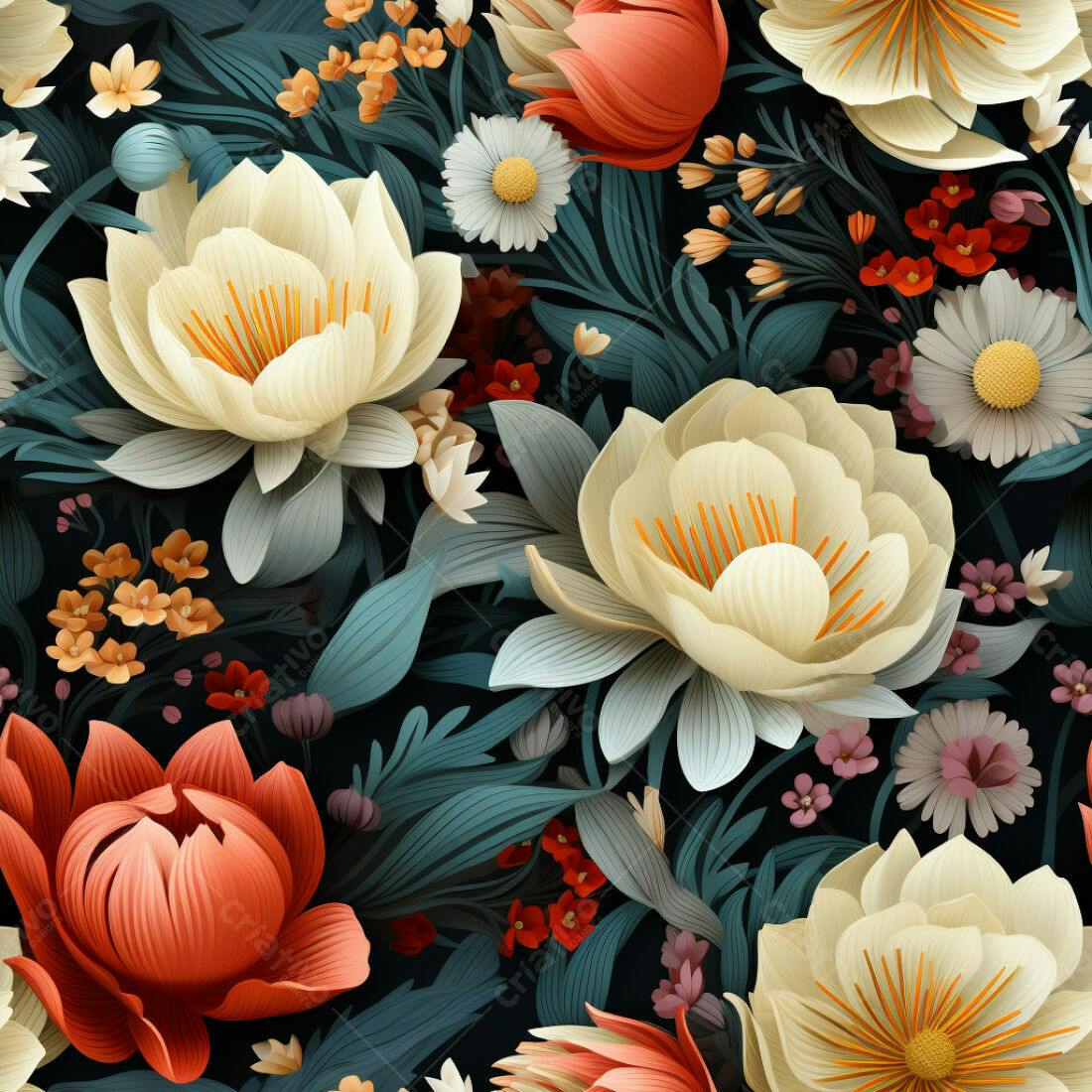 Textura floral vintage para papel de parede