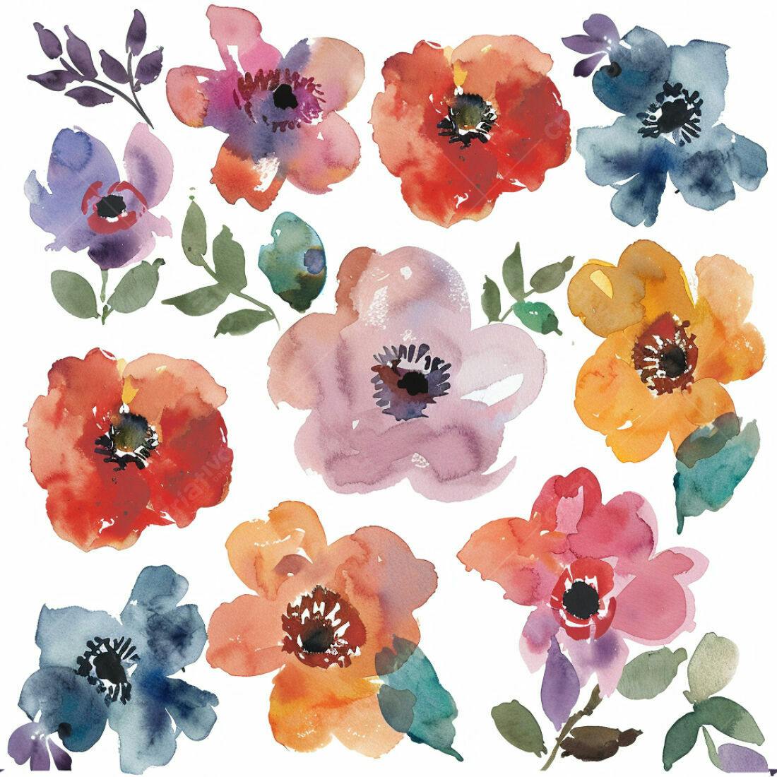 Textura floral aquarela para fundo