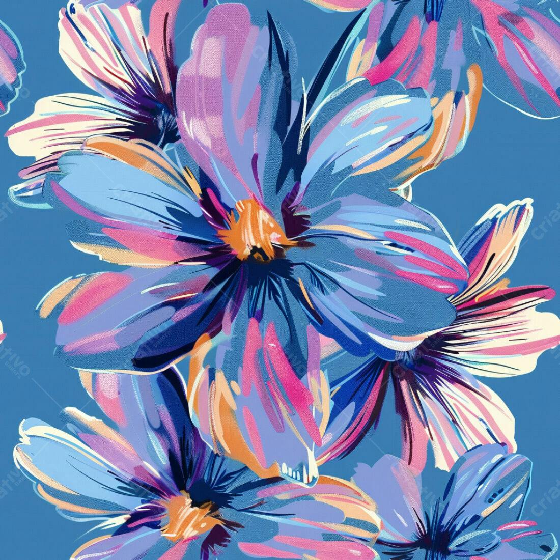 Textura floral abstrata azul para papel de parede