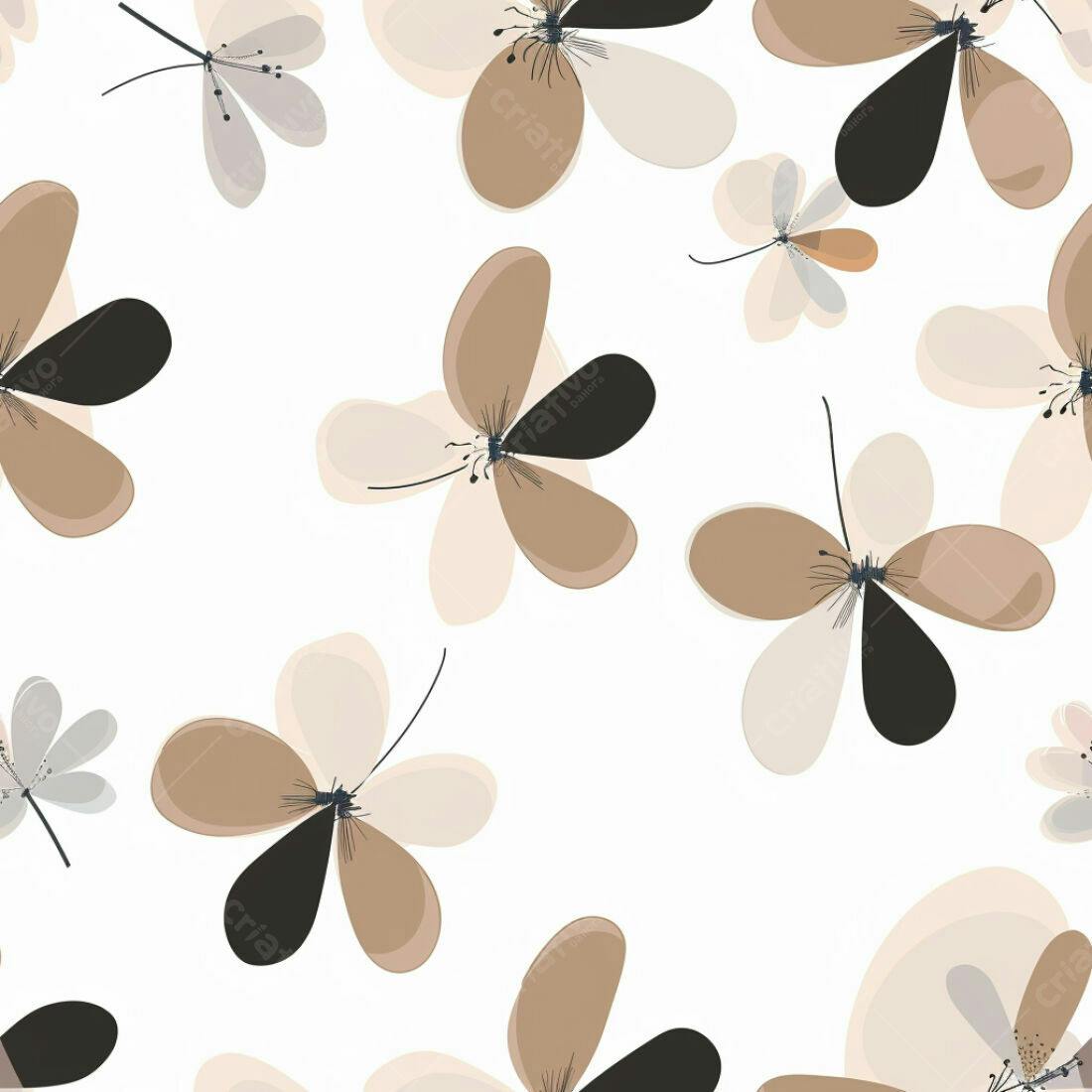Textura Floral Bege e Marrom para Fundo
