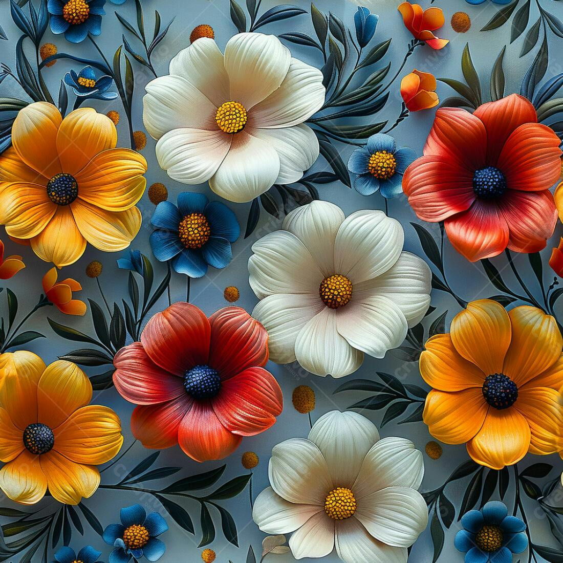 Textura floral colorida para papel de parede