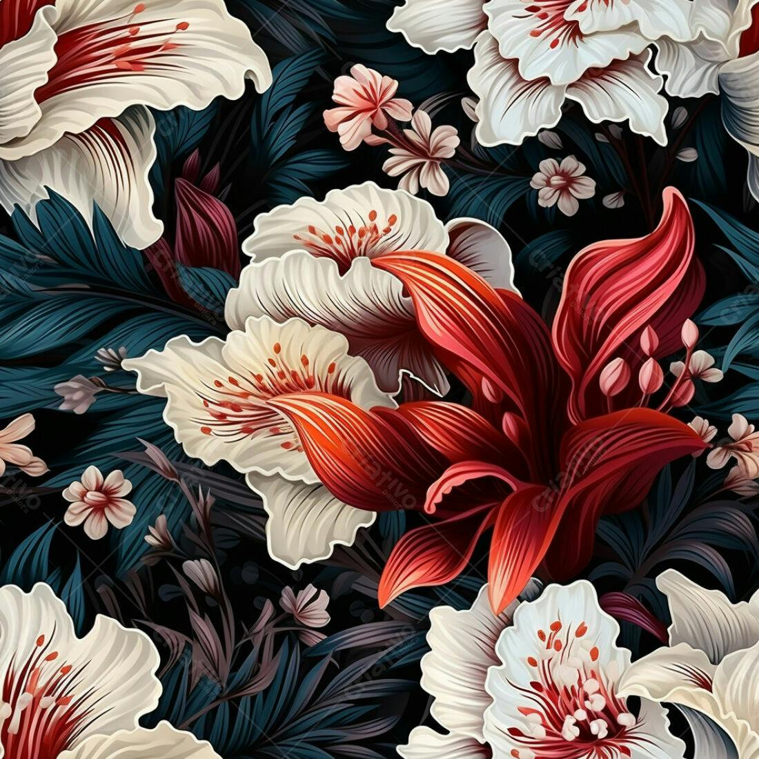 Textura floral escura para papel de parede