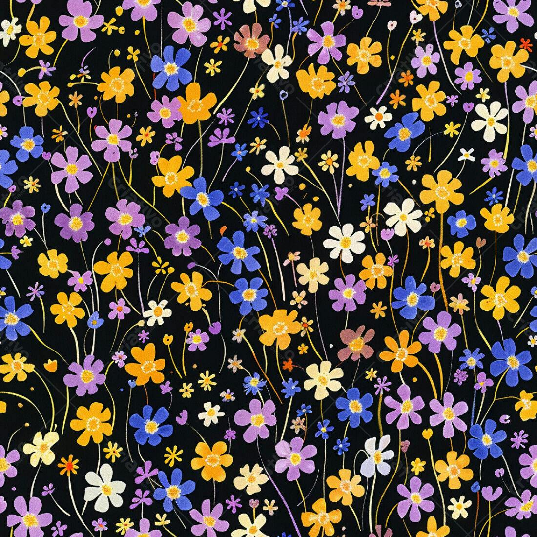 Textura floral colorida para papel de parede