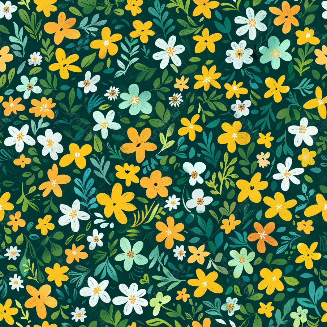 Textura floral verde amarela para fundo