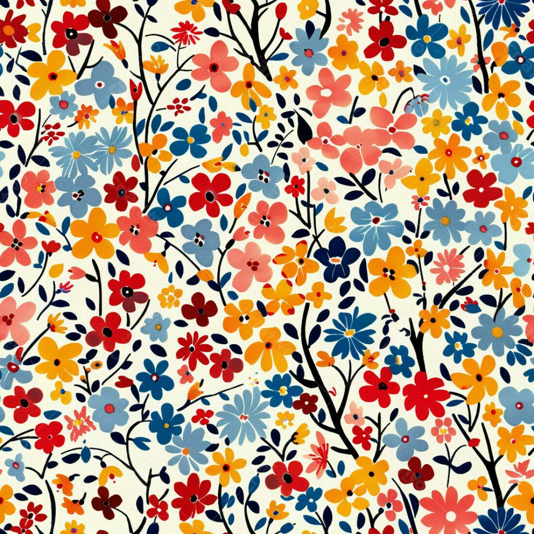 Textura floral colorida para fundo