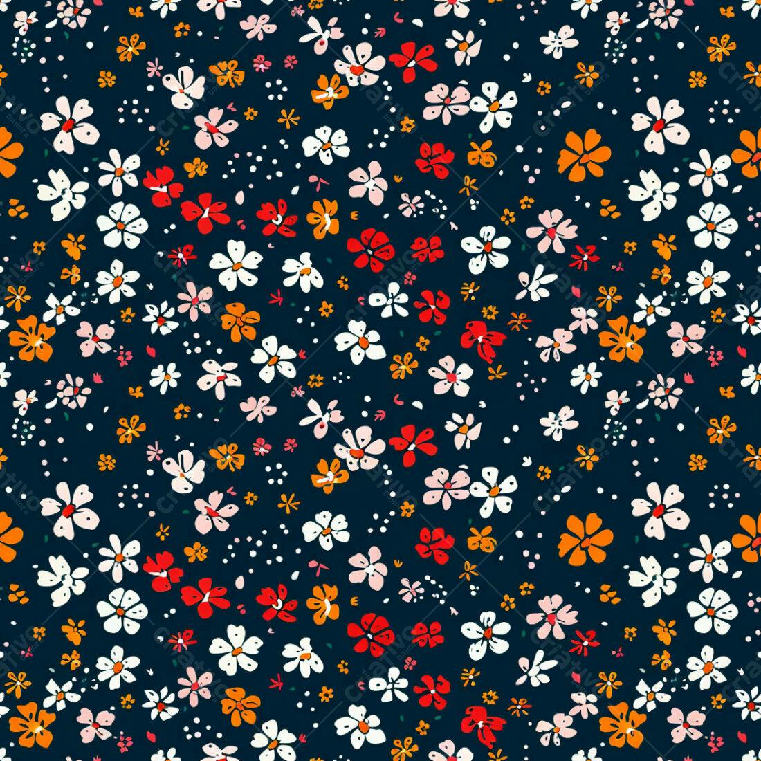 Textura floral para fundo com flores coloridas