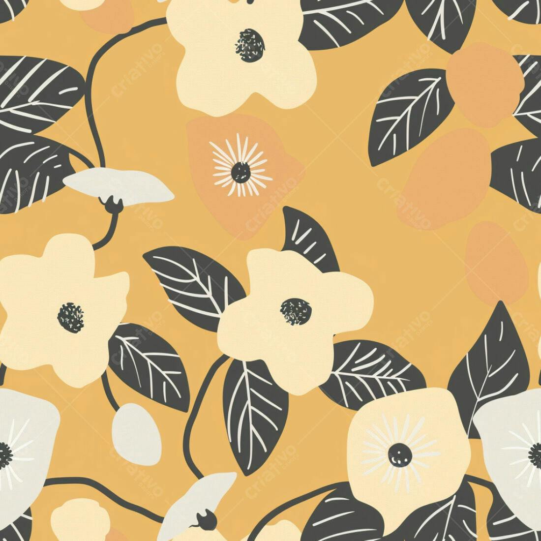 Textura floral amarela para fundo