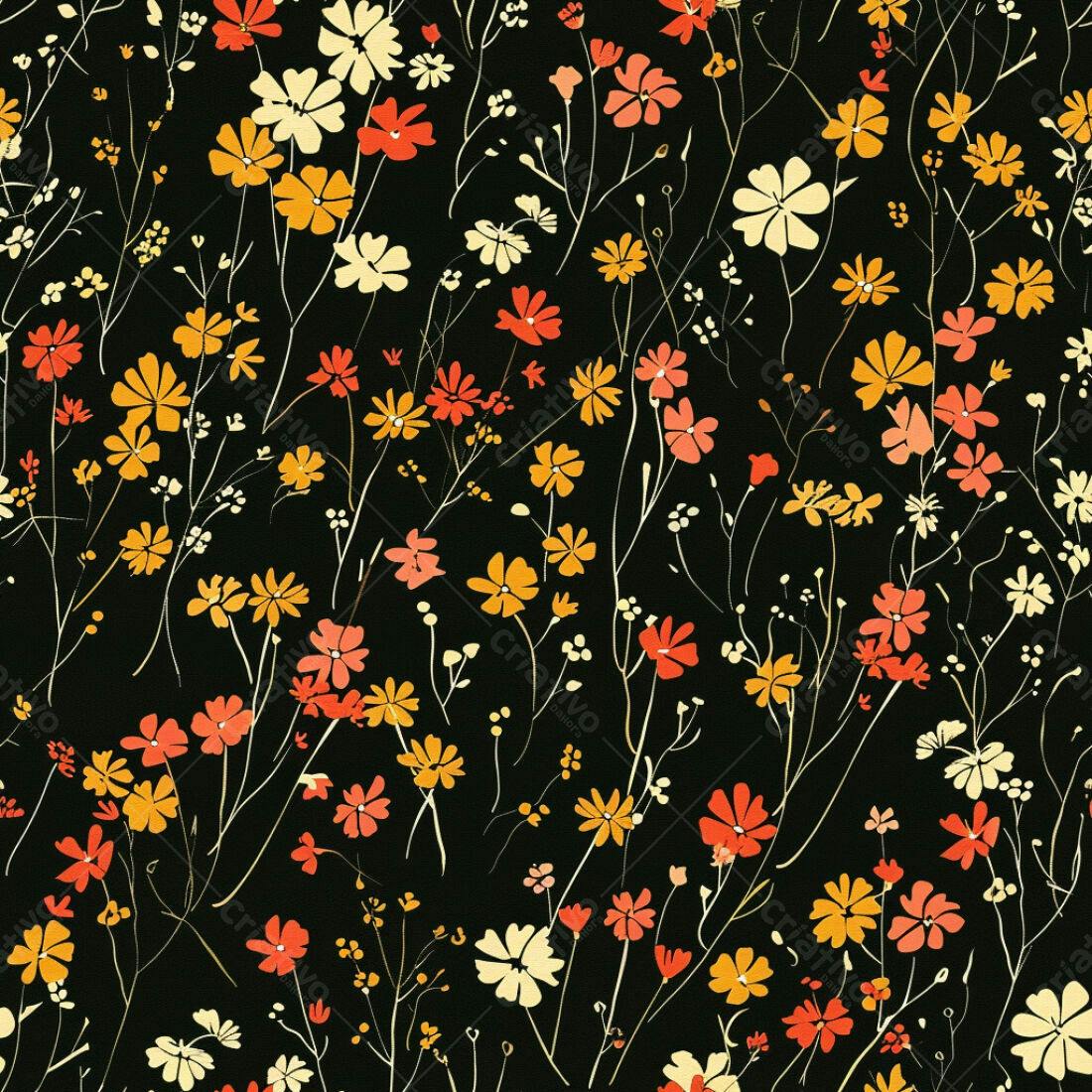 Textura Floral Romântica para Papel de Parede