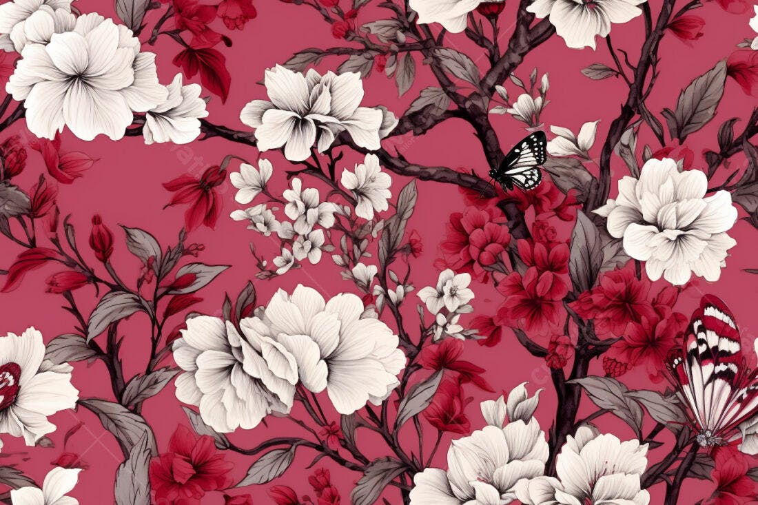 Textura floral romântica para papel de parede
