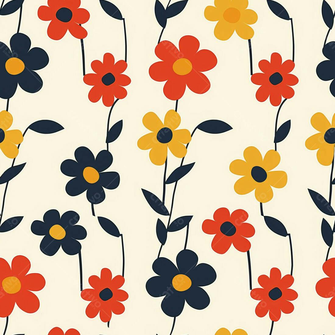 Textura floral retrô para papel de parede
