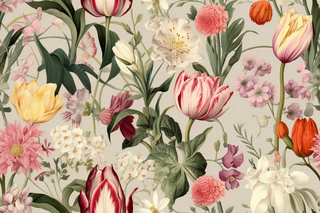 Textura Floral Vintage para Papel de Parede
