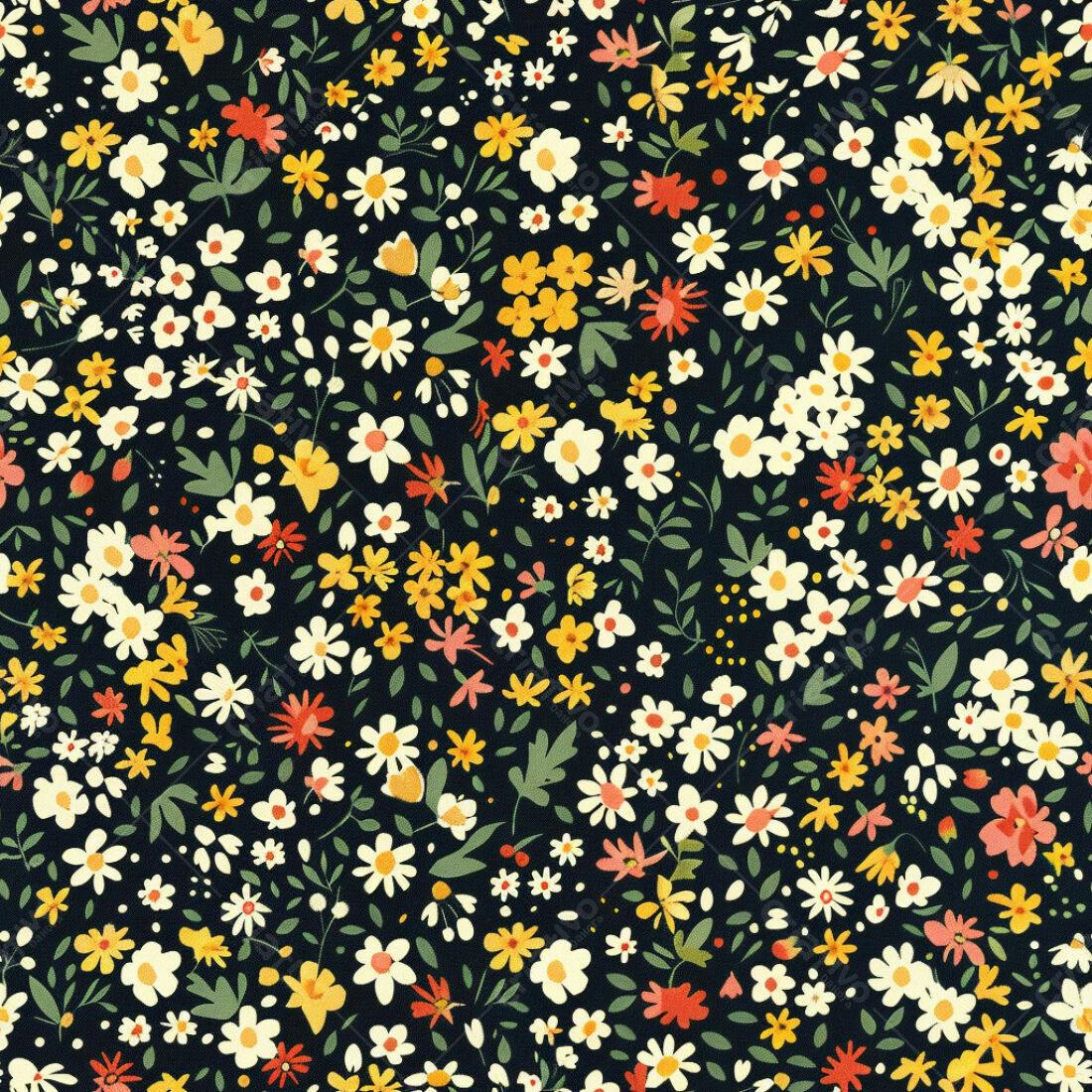 Textura floral miúda para fundo escuro
