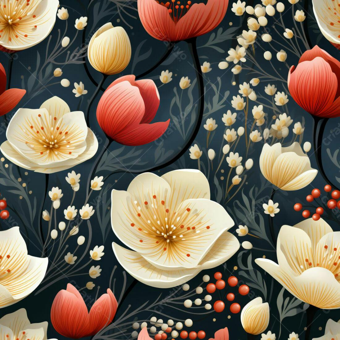 Textura floral romântica para papel de parede