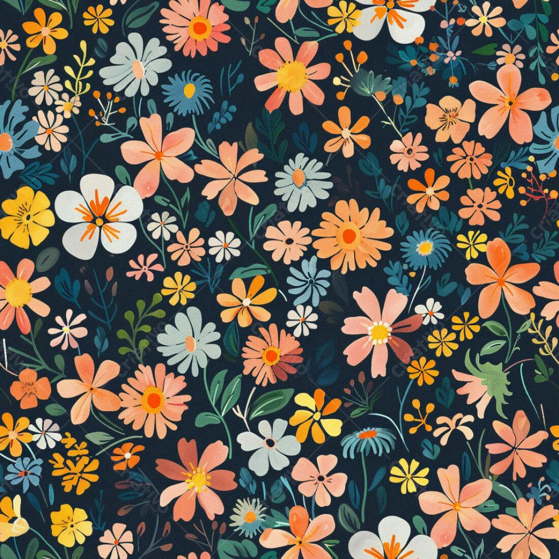 Textura floral colorida para fundo