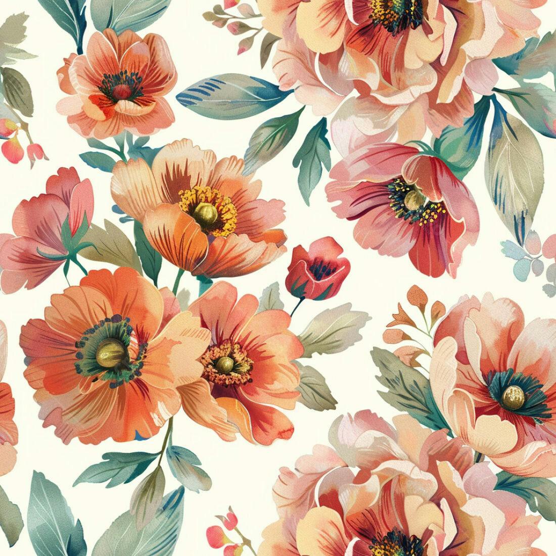 Textura floral tons terrosos para papel de parede