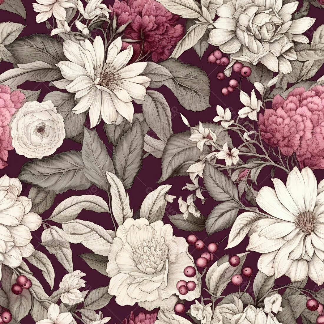 Textura floral romântica para papel de parede