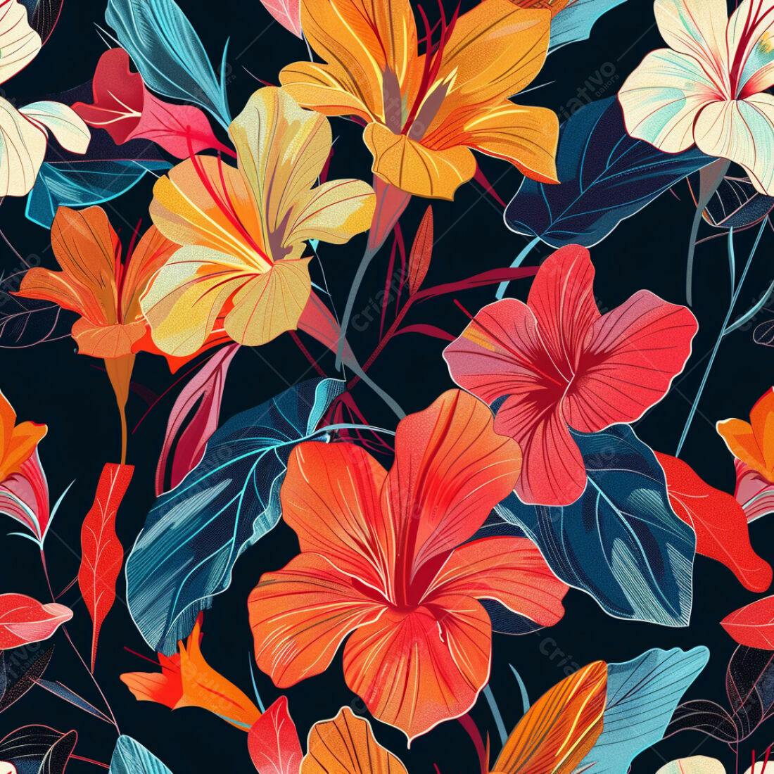 Textura floral tropical para fundo