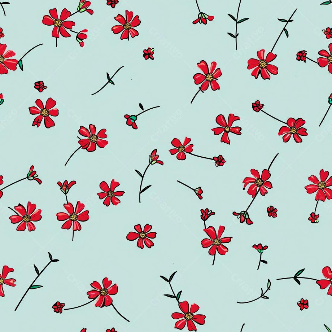 Textura Floral Vermelha para Fundo