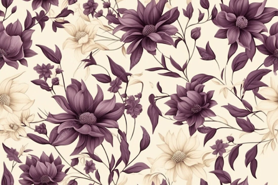 Textura Floral Romântica para Papel de Parede