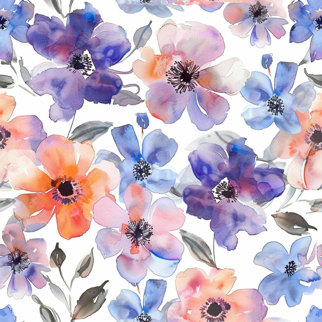 Textura floral aquarela para papel de parede