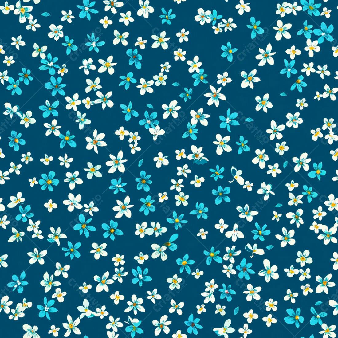 Textura floral azul e branco para fundo