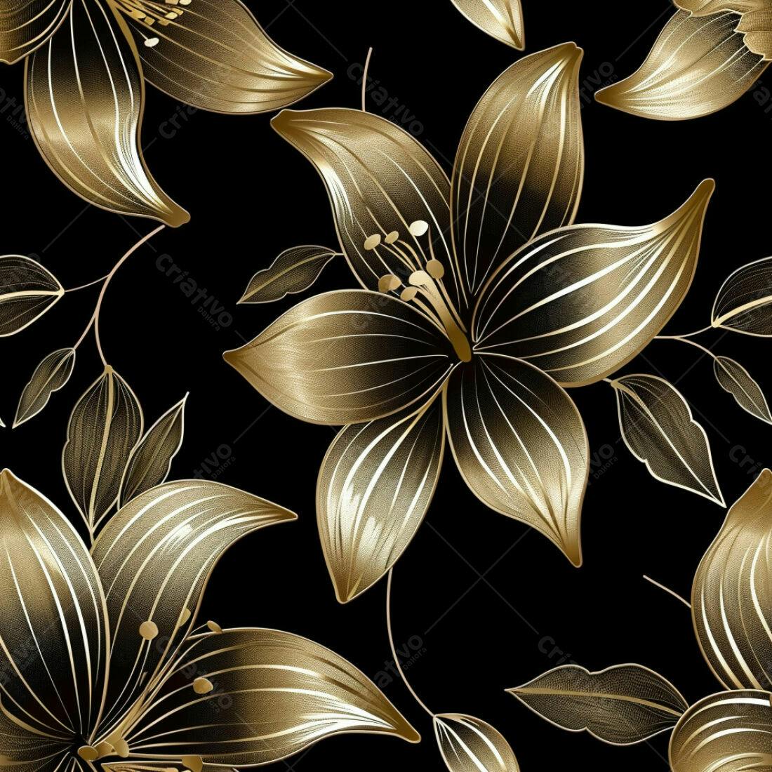 Textura floral dourada para papel de parede