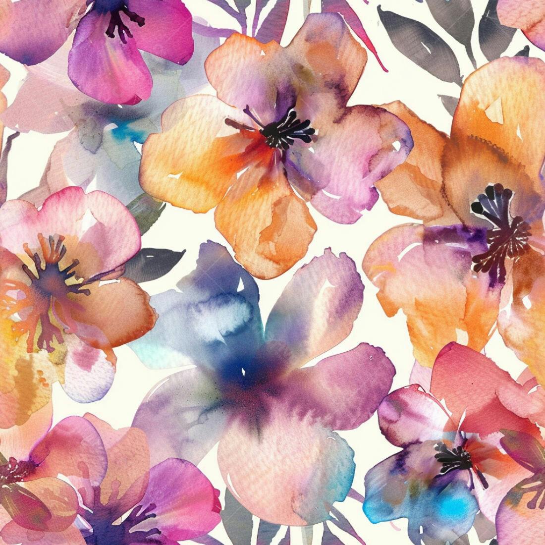 Textura floral aquarela para papel de parede