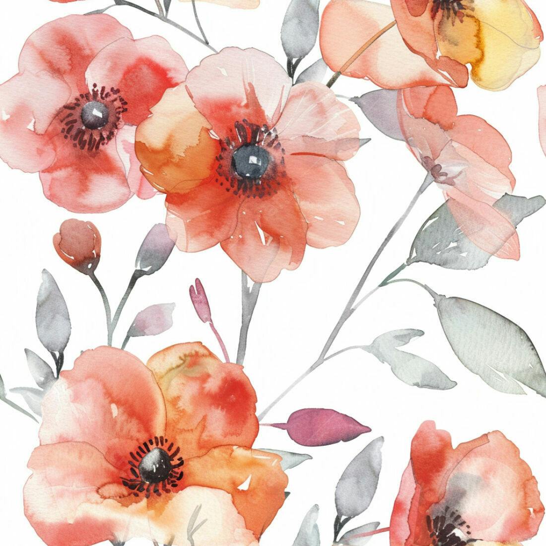 Textura floral aquarela para papel de parede