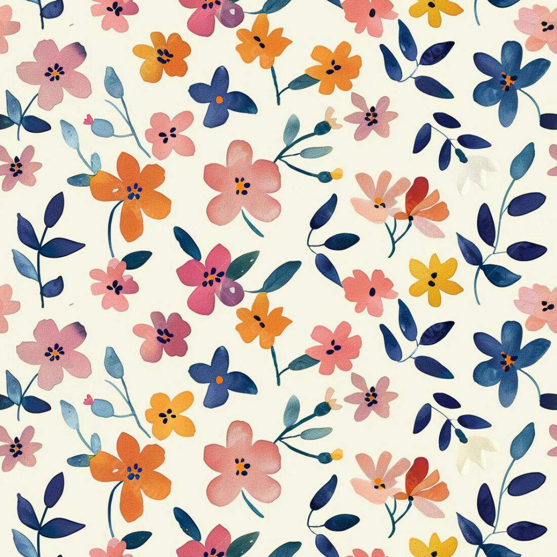 Textura floral aquarela para papel de parede