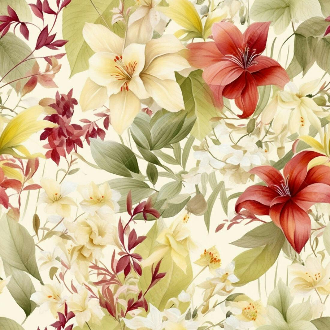 Textura floral aquarela para papel de parede