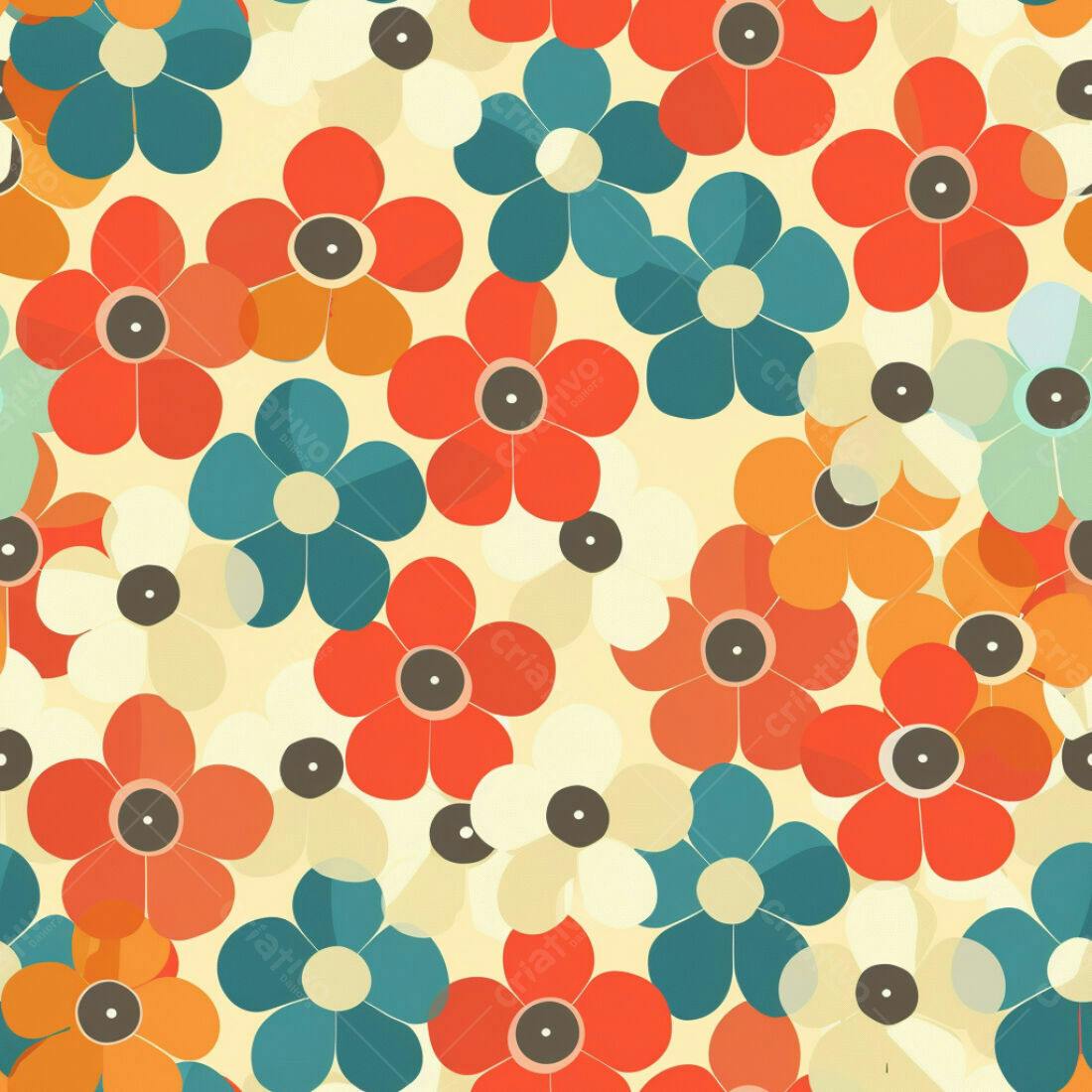Textura floral retrô para papel de parede