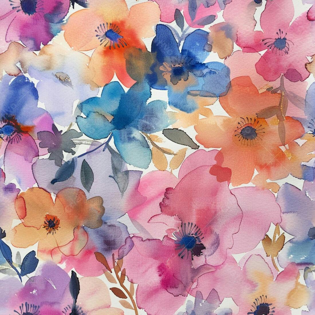 Textura floral aquarela para papel de parede