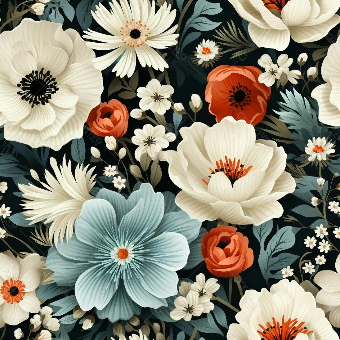 Textura floral romântica para papel de parede