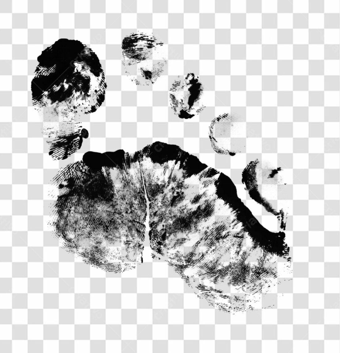 PNG Impressão de Pé para Design Grunge com fundo transparente