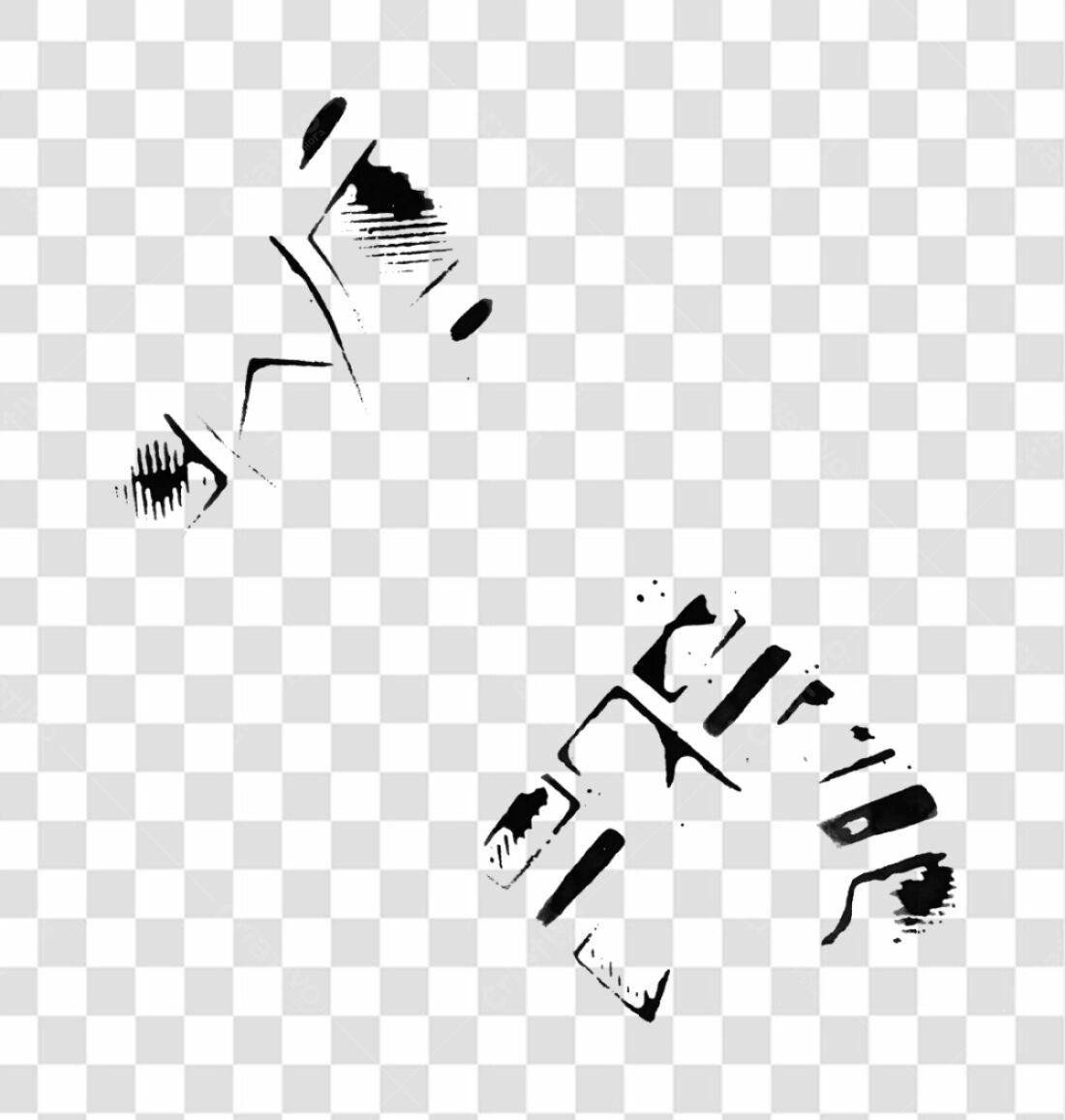 PNG Mockup Pegadas Pretas com fundo transparente
