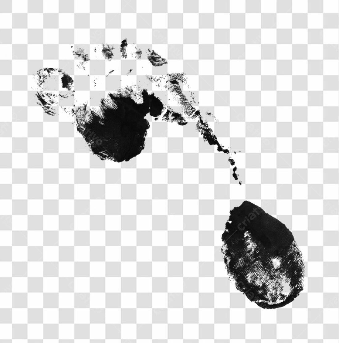 PNG Mockup Pegada Preta com fundo transparente