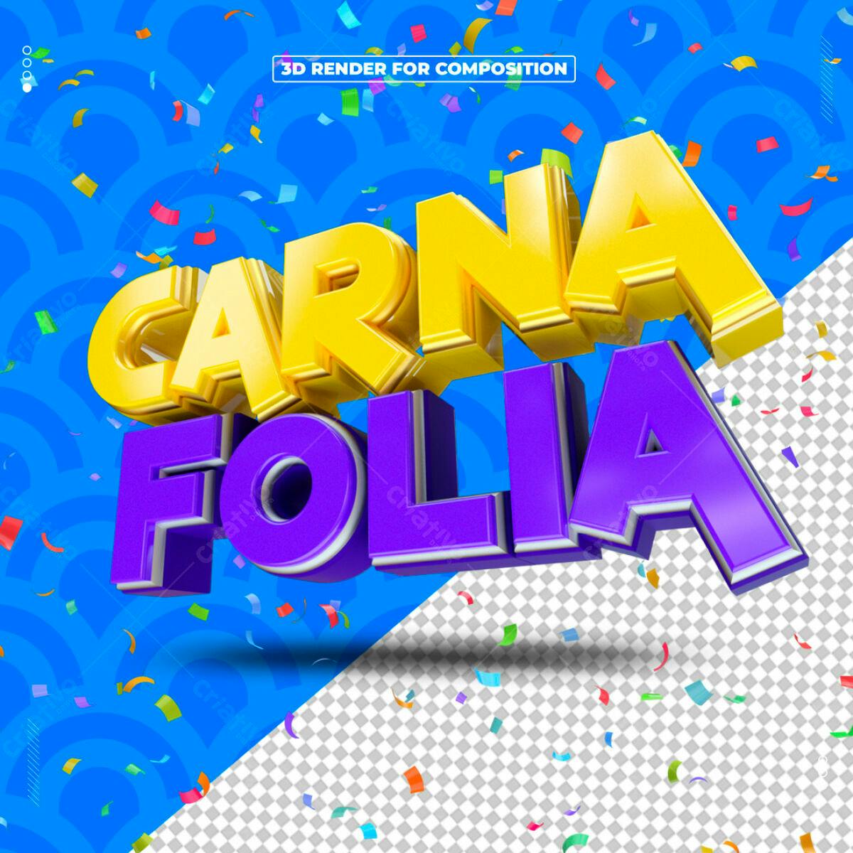 Kit Carnaval 3D PSD Editável