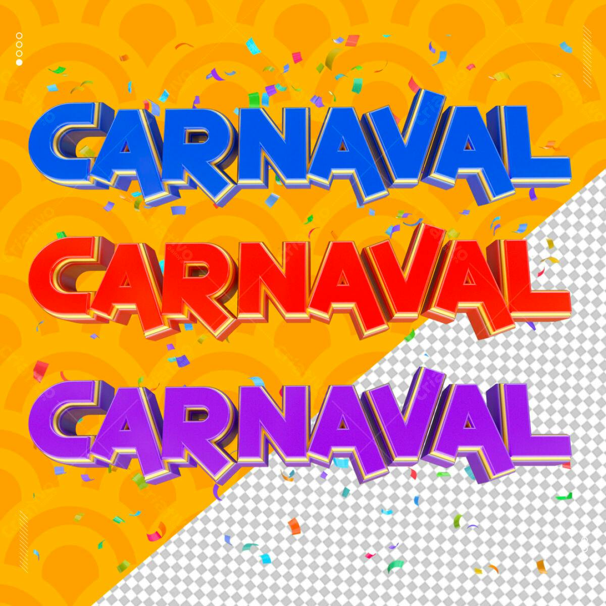 Kit de Texto Carnaval PSD Editável