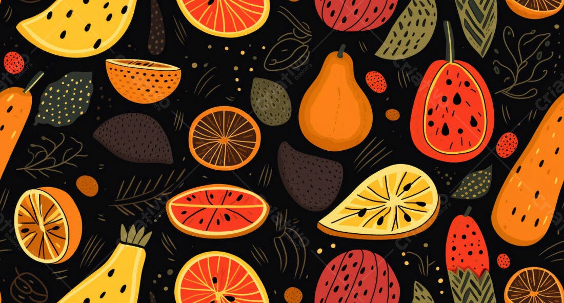 Textura Frutas Tropicais para Fundo
