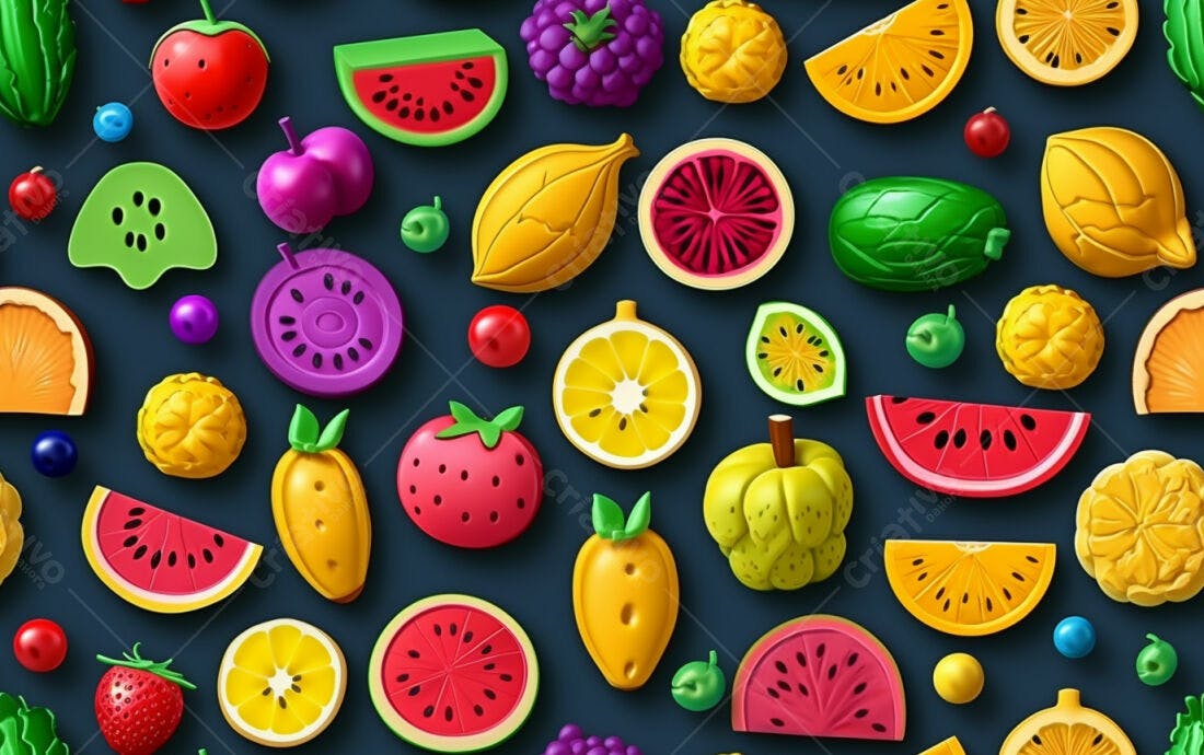 Textura Frutas Coloridas para Fundo de Jogo