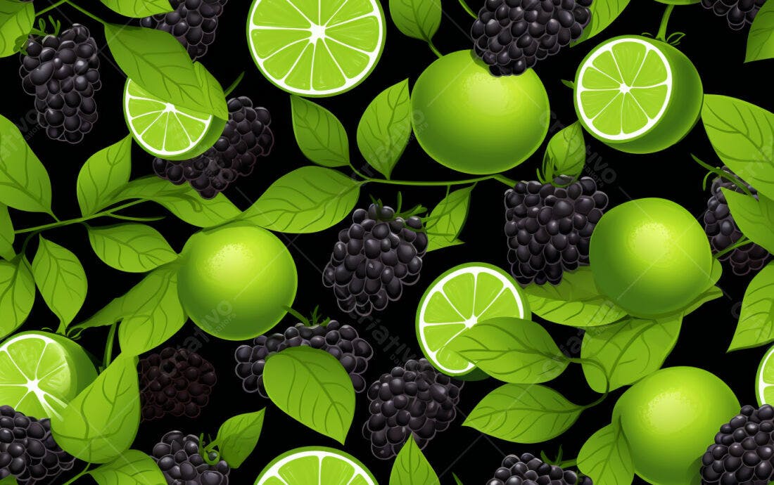 Textura Frutas Cítricas e Amoras para Fundo